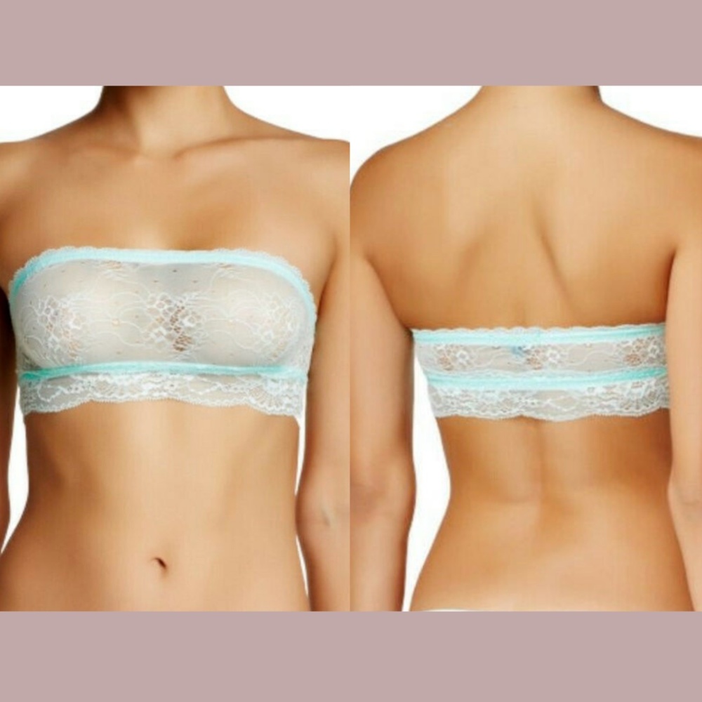 NWT JOE's JEANS [SZ M/L‎ ] Lace Sheer Bandeau Bralette in Seafoam